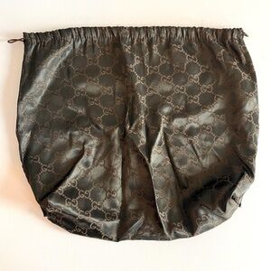 Gucci dust bag storage drawstring brown monogram signature logo drawstring pouch